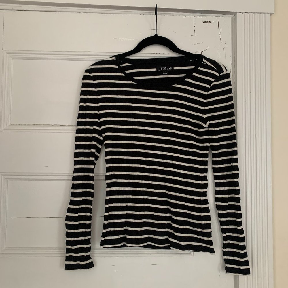 J.Crew Long-sleeve crewneck T-shirt in striped vintage rib